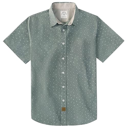 Dubinik® Casual Shirts For Men Short Sleeve Shirt Men's Work Shirts Button Down Shirt Men's Short Sleeve Cotton Regular Fit