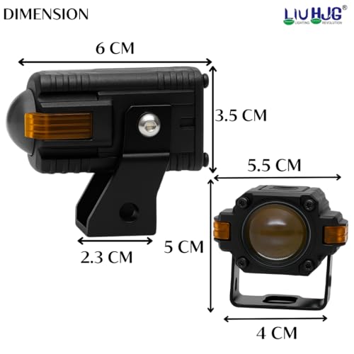 Image of LIU HJG S-83 80W Yellow /White LED Fog Light with Red Devil Eye | Universal for Bike & Car