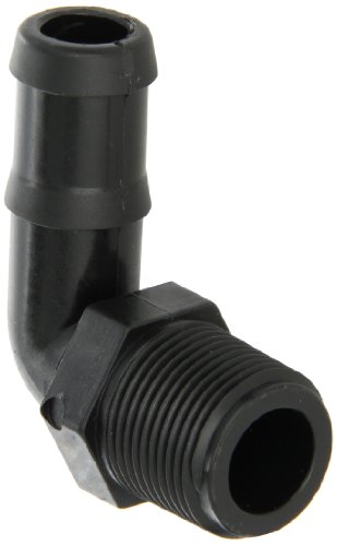 Banjo HB025-90 Polypropylene Hose Fitting, 90 Degree Elbow, 1/4