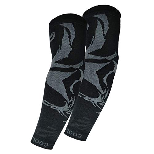 Image of Cotson Black Tattoo Cotton Arm Sleeves for Men Women Sun Protection (Pack of 1 Pair)