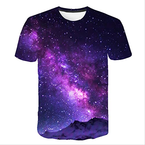 XKYDYF Hommes 3D Imprimé T-Shirts Galaxy T-Shirt Hommes/Femmes Dégradé 3D Imprimé Bel Espace Mode T-Shirts Hip Hop Drôle Hauts Décontractés Taille S-6Xl XL Cover