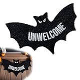 AOLBSPD Unwelcome Bat Mat - 2025 New Halloween Door Mat Bat Shaped Mats, Spooky Bat-Shaped Design, Durable & Easy to Clean, Perfect for Halloween Porch Decor-15.7x23.6 in
