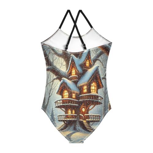 Winter Treehouse Snow Bathing Suits for Girls Kids Swimsuits Summer Beach One Piece Swimsuits Swimwear2