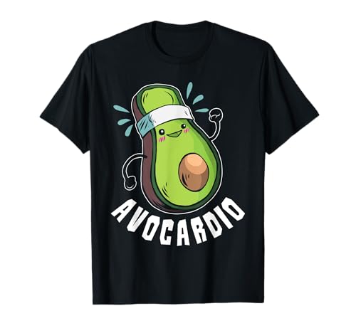 Cardio Fitness Workout Atleta Divertente Palestra Avocado Maglietta