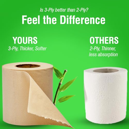 Image of Beco Toilet Tissue Rolls | 3-ply, 1920 Pulls (160 x 12 Rolls) | Tissue Paper Roll, Toilet Paper Roll - Eco Friendly, Soft & Highly Absorbent, 100% Natural Bamboo, Chemical-Free, Hypoallergenic