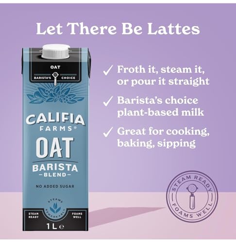 Califia Farms Oat Barista Blend with Calcium - Dairy Free, Lactose Free, Vegan (6 x 1L)