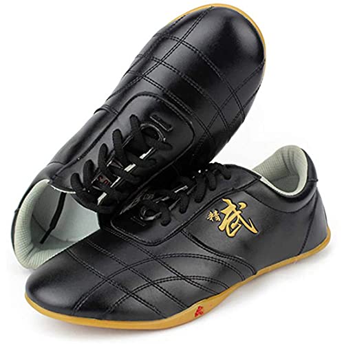 Martial Arts Shoes for Men, Leather Tai-Chi Kung-Fu Trainers Non-Slip Breathable Outdoor Daily Training Exercises Shoes4
