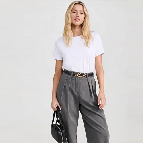 Image of Aurolran Women's Leather Belt with Buckle - Ideal for Dresses, Jeans, and Coats