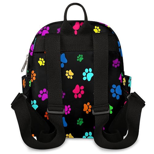 Mini Backpack Purse for Women Girls, Colorful Dog Cat Paw Print Small Backpack Paw Print Lightweight Casual Travel Bag Daypack for Teens Kids School Adult2