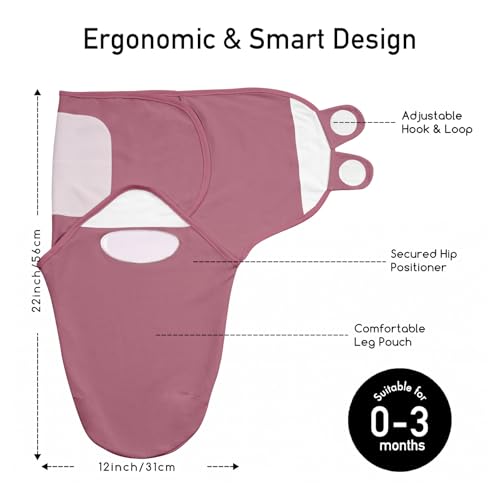 Image of GLLQUEN BABY Newborn Swaddles with Zipper, 0-3 Months, Adjustable Hook&Loop | 3-Pack, Baby Girl Swaddles Organic Cotton Womb-Like Nursery Swaddling Blanket reduces startle reflex, Soft & Skin-Friendly