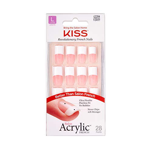KISS Salon Acrylic French Nails 29pcs Long Length KSA09