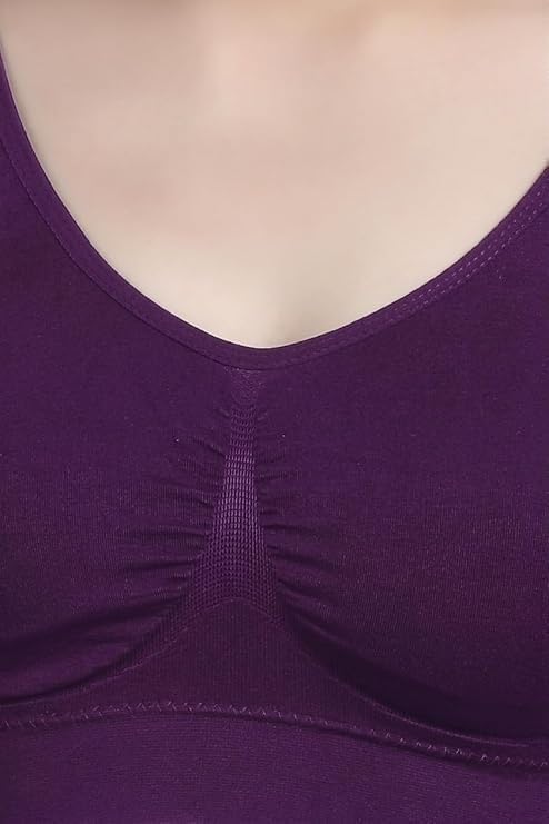 Image of Seamless Comfort: Padded Slip-On Sports Bra for Women - Effortless Support and Style (Free Size-Best for 30 to 36 Boob Size)