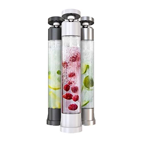 Fizzpod Sparkling Water Maker Soda Maker Infused Fruits Soda Maker Machine for Carbonating with 1L Carbonating Bottle, Seltzer Fizzy Water Maker, Includes 3 x 1l Carbonating Bottle Compatible with 60L CO2 Carbonator