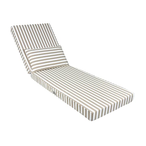 deco arts Coussin Bain de Soleil - 190x60x10 cm - Matelas pour transat avec Coussin - Déhoussable, déperlant, Anti-UV, très Confortable - 190x60x10 cm -...