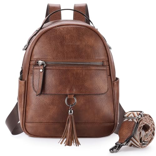 Chase Chic Mochila Antirrobo Mujer, Bolso Mochila Mujer Casual Pequeña Impermeable de Cuero Pu...