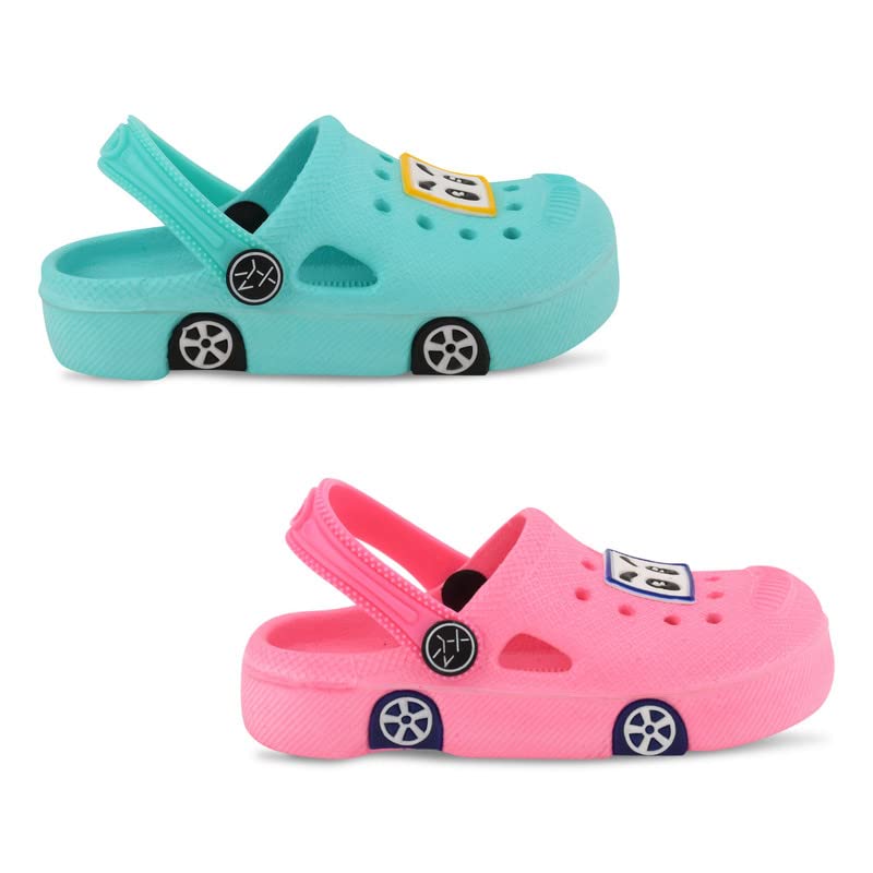 Image of SMARTOTS Pack of 2 Car Design Kids Clogs for Daily Use, Kids Eva Sandals for Boys and Girls with Adjustable Sling Back Strap