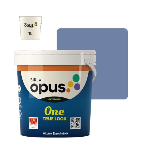 Image of Birla Opus One True Look Luxury Emulsion Paint (1L, Recipes In Letters, Soft Sheen Finish) | Anti-Fading, UV & Algae Protection, Strong Film Intergrity | For Exterior Walls of Home, Office