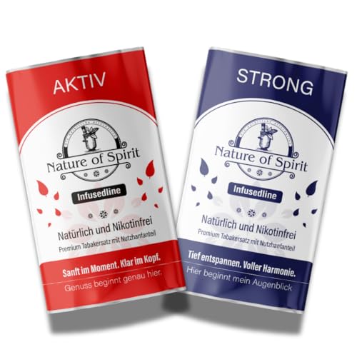 Nature of Spirit Hanfbundle Aktiv 4% & Strong 8% – 50 g Premium Hanfteemischung aus Nutzhanf...
