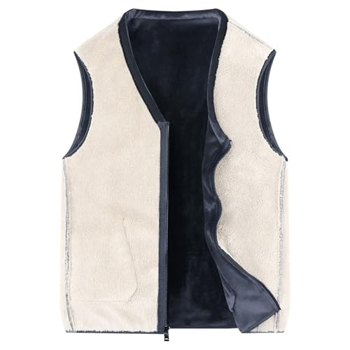 JEShifangjiusu Men's Winter Zipper Sweater Vest Sleeveless Cardigan Topcoat Warm And Thickened Tank Top With Pocket3