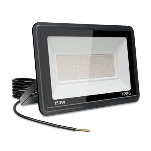 Jefedana LED spotlight, super bright outdoor LED floodlight, IP66, waterproof, outdoor floodlight, 3500 K, warm white