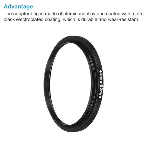 PATIKIL 49mm-52mm Metal Step Up Ring with Cleaning Cloth - Image 4