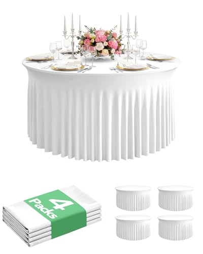 4 Pack Spandex Table Cover Skirts for 60 inch...