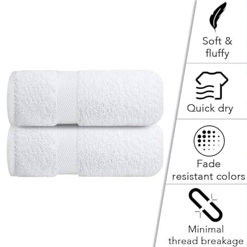 Image of Sulfar 100% Combed Cotton, Quick Drying Highly Absorbent, Luxury Hand Towel Set (Pack of 2, 40 X 70 cm) White