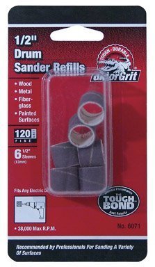Gator 0.5 in. Dia. x 1/2 in. L Aluminum Oxide Abrasive Sleeve Refill 120 Grit Fine 6 pc.