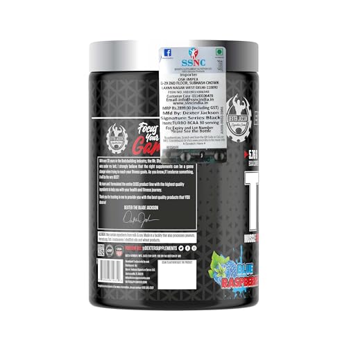 Image of Dexter Jackson Signature Series Black Series Turbo Bcaa | Recovery, Strength, Hydration 30 Servings (390Gm) ((Blueraspberry), Powder