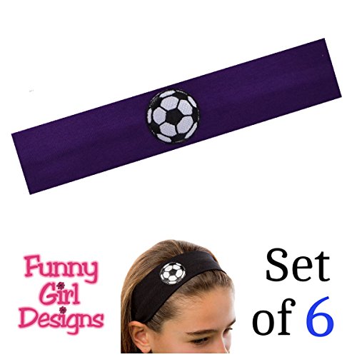 Soccer Team Headbands with Soccer Ball Patch (Set of 6) by Funny Girl Designs2