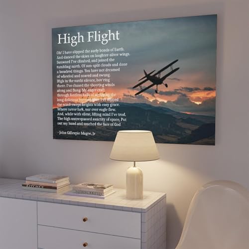 Poème High Flight John Gillespie Magee cadre suspendre décoration murale chambre - 7