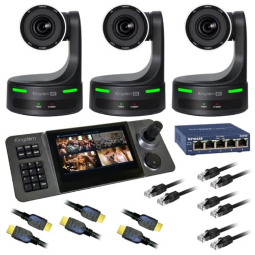 Kingdom Robotic 4K 3 Camera Package (Black, 20x Zoom)