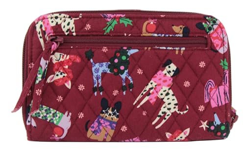 Vera Bradley Essential Tab Wallet in Cotton, Holiday Hounds2