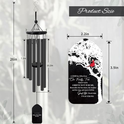 Image of ASTARIN Personalized Wind Chimes Outdoor Large Deep Tone,Large Customized WindChimes for Outside Tuned Relaxing Soothing Low Bass,Memorial Wind Chimes Sympathy