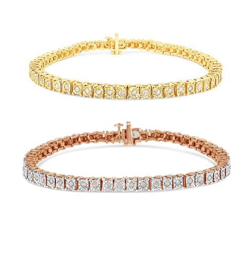 Original Classics 1.0 Cttw Diamond Bracelets - Sterling & 10K Rose Gold - 7