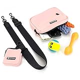 wasserdichte Leckerlibeutel für Hunde, Dog Walking Bag, integrierter Kotbeutelspender, verstellbare Umhängetasche (Pink)
