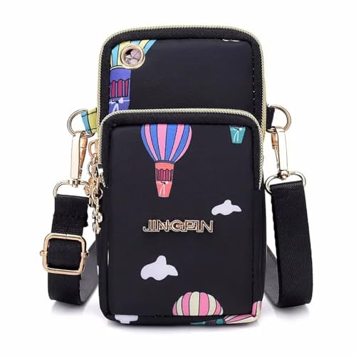 Image of Mobile Sling Bags for Women Crossbody, Multifunction Three Layer Mini Shoulder Bag Purse with Headphone Port for Teens Gilds Ladies Women