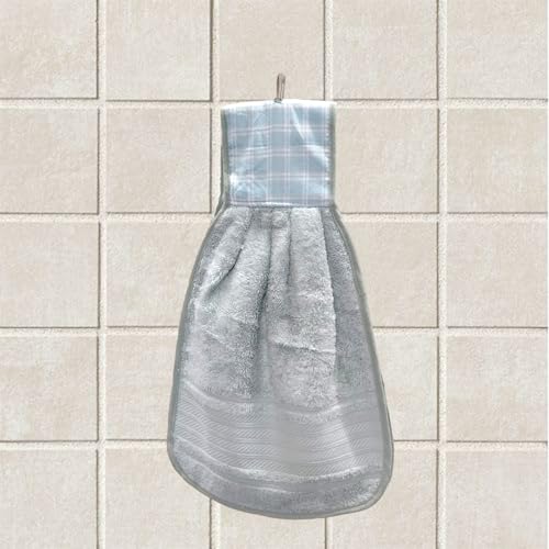 Image of Hanging Hand Towel | Wash Basin Napkin with Loop | Kitchen Sink Towel | Pack of 3 in (Blue, Green and Cream) | Assorted