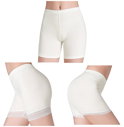 CnlanRow Womens Lace Short Skirts Safety pants Leggings - Stretchy Ultra Thin Workout Athletic Leggings For Women