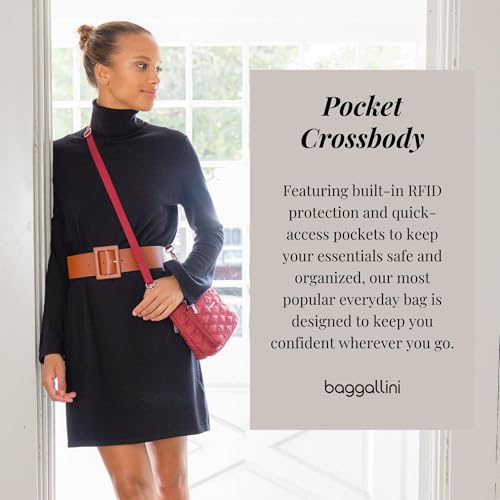 Image of Baggallini Pocket Crossbody Bags for Women 8x8 Small Lightweight Durable Water-resistant Travel Purse W /Rfid