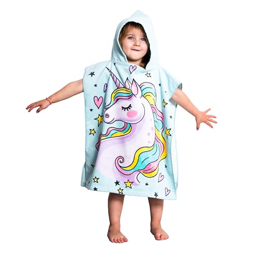 Theonoi Kinder Poncho Badeponcho Kapuzenhandtuch/Bademantel Handtuch...