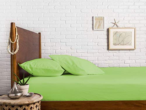 Image of Sweet Dream's 750 Collection Egyptian Cotton Fitted Bedsheet 4 to 12 Inch Matress 15 inch Drop King Size Bed (72x78) Inches (6 by 6.5) Feet + 2 Pillow Covers (18x28), Sage Green