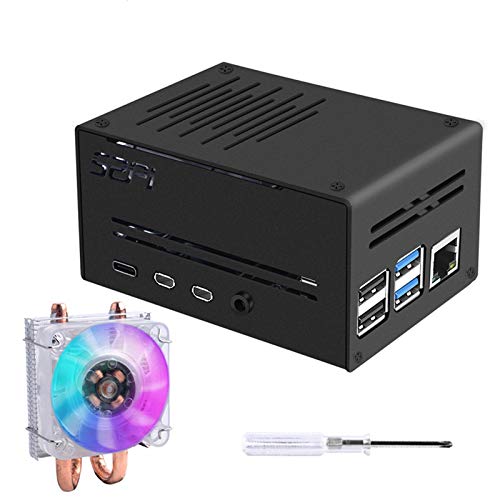 GeeekPi Raspberry Pi 4メタルケース(ファン付き)Raspberry PiロープロファイルCPUクーラー(Raspberry Pi 4Bケース付き)Raspberry Pi水平ICEタワークーラー(Raspberry Pi 4B / 3B + / 3B用)(Raspberry Pi 4のみのメタルケース)( クーラー&メタルケース)(クリア) GeeekPi Raspberry Pi 4メタルケース(ファン付き)Raspberry PiロープロファイルCPUクーラー(Raspberry Pi 4Bケース付き)Raspberry Pi水平ICEタワークーラー(Raspberry Pi 4B / 3B + / 3B用)(Raspberry Pi 4のみのメタルケース)( クーラー&メタルケース)(クリア)