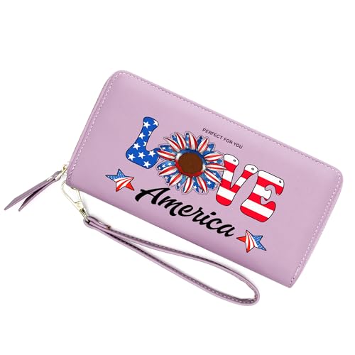 InsWork Personalized Wallet for Women with 4th of July Memorial Day,Independence Day,Holiday Gift, Birthday Gift, Commemorative Gift for Family&Friends 1134i