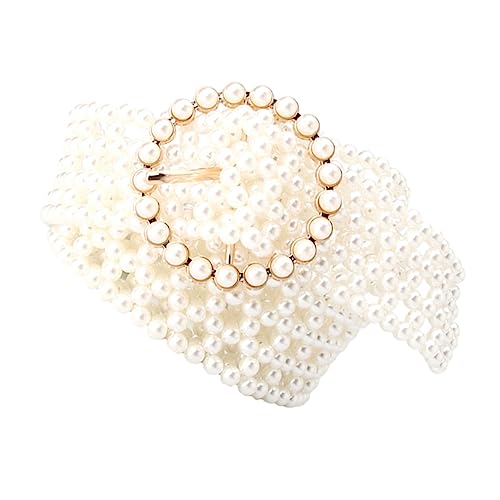 BESTYASH 1 Pc Cinturón Cinturilla Para Dama Colgante Accesorios Cintura Pretina Para Mujer Joyas Collares Rosario Elástico Perla Elástica Paseo Faja Perlas De Imitación