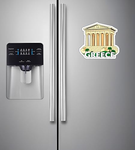 Image of Gift Me Bazar Country Fridge Magnet for Home Kitchen Refrigerator Door Stylish Decor Multicolored Souvenir Gift | Country Theme MDF Wooden Fridge | Souvenir Travel Magnets (Greece Fridge Magnet)