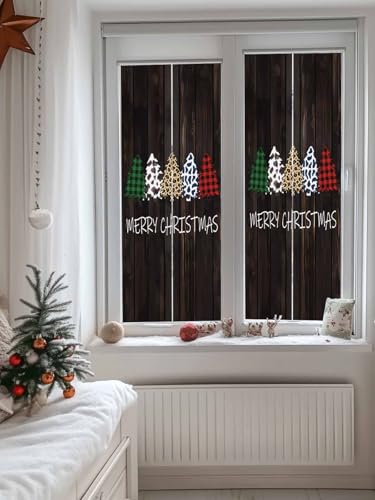Película decorativa para ventana con diseño de árbol navideño miniatura 5