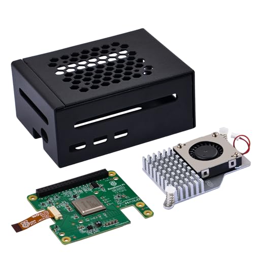 GeeekPi AI HAT+ Build-in Hailo AI Accelerator with Metal Case & Active Cooler for Raspberry Pi 5 (13 Tops)