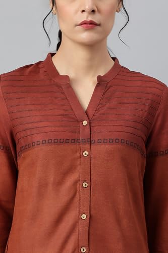 Image of W for Woman Geometric Printed Rayon Straight Kurta and Parallel Pant Set