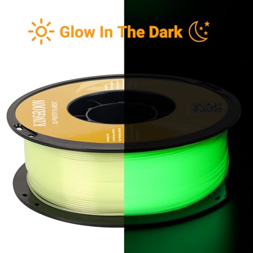 Image of Kingroon Glow in Dark 1.75mm PLA Filament, Fit Most FDM 3D Printers, Dimensional Accuracy + /- 0.03 mm, 1kg Spool(2.2lbs), Luminous PLA 3D Printer Filament - Yellow